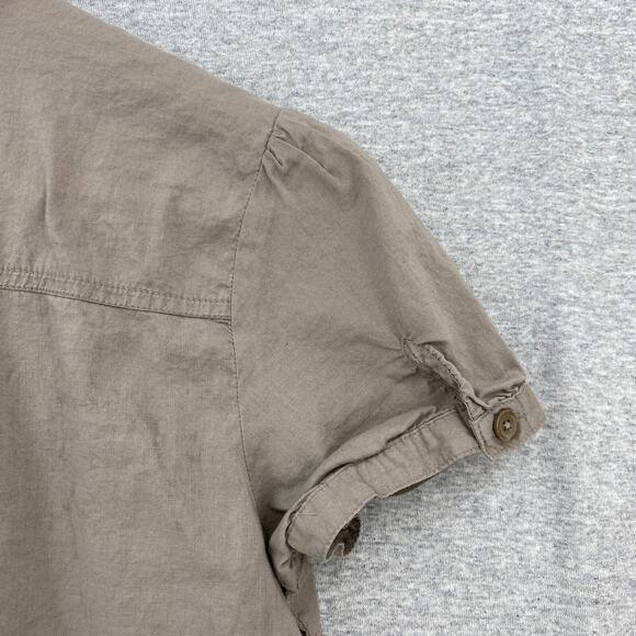 Forever 21 Dress Womens Small Brown Shirt Short Sleeve Button Down Pleated - Picture 6 of 14